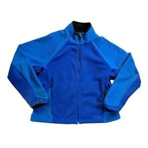 Vintage L.L.Bean Fleece Jacket Polartec Zip Up Womens XL Color Block Blue